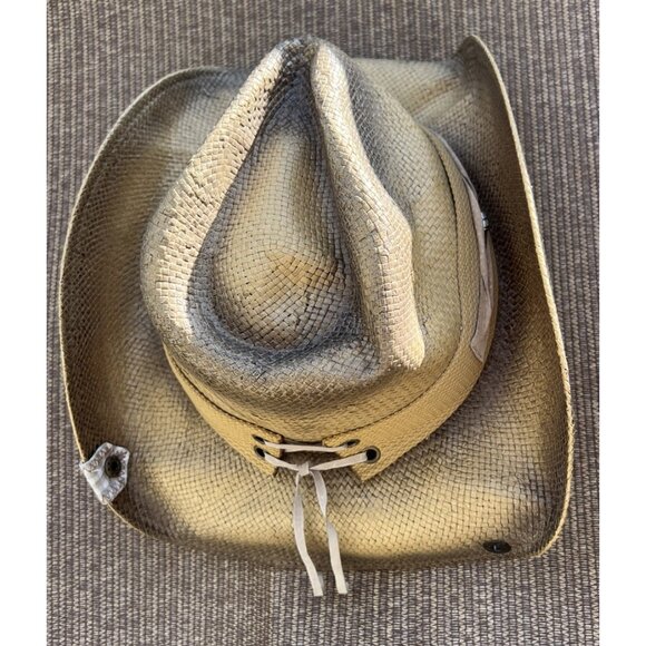 Peter Grimm Keith Style Natural Fiber Weave Drifter Cowboy Hat Adorned Sz OS main image 13